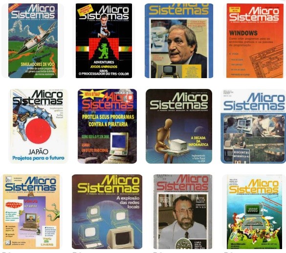 Uma dúzia de capas sortidas da Micro Sistemas