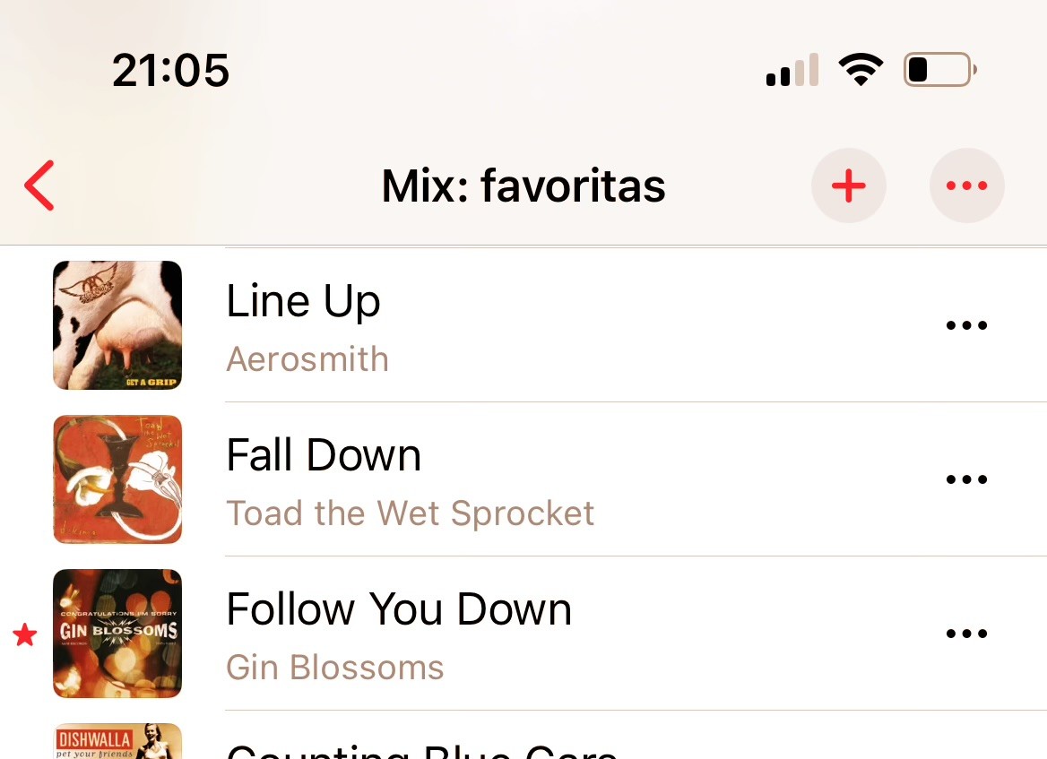 Playlist automática mostrando as musicas: <br>Line Up<br>Fall Down<br>Follow You Down