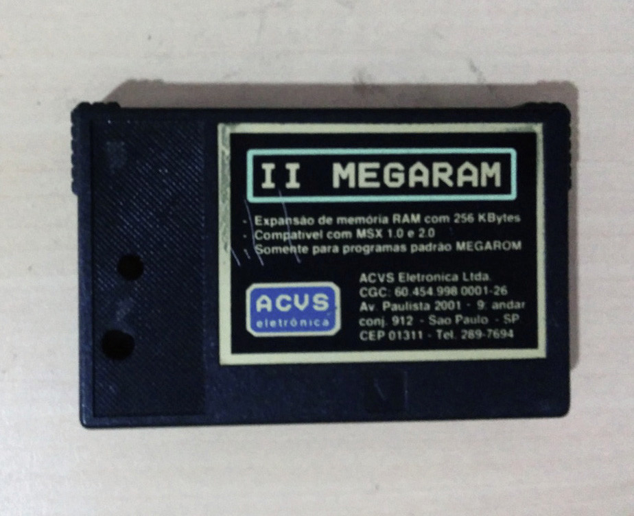 Um cartucho II MEGARAM, original, da ACVS, empresa de Ademir Carchano