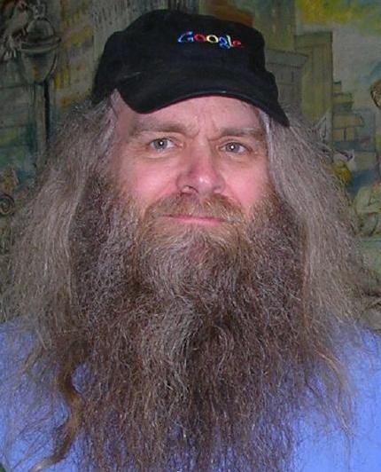 Jorn Barger, de boné do Google, em 2008.