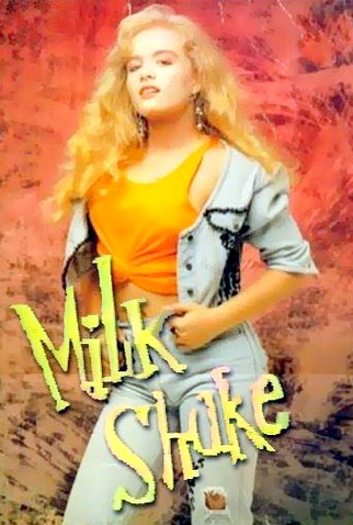 Angélica, de top laranja e jeans, em material promocional do Milk Shake