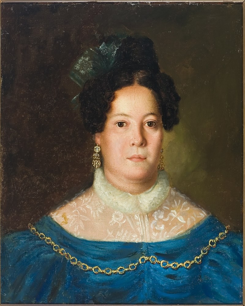 Retrato a óleo da Marquesa de Santos no final da década de 1820, em obra que integra o acervo do Museu Paulista da USP.