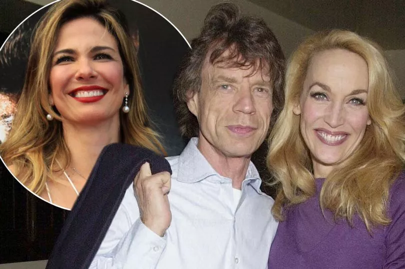 Mick Jagger e Jerry Hall e, no detalhe, Luciana Gimenez