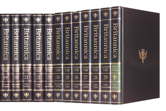 Volumes 19 a 29 de uma edição da Britannica em inglês.
