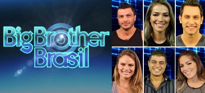 Vinheta do BBB13 e fotos de parte do elenco reciclado de edições anteriores.