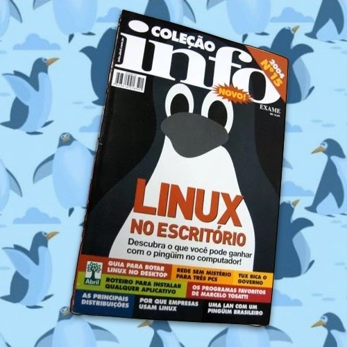 Capa da Coleção Info n. 15, com o tema “Linux no Escritório“