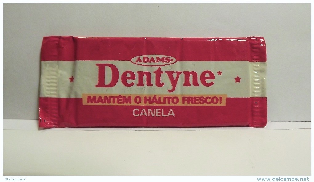 Embalagem antiga do chiclete Dentyne, sabor canela