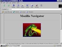 Imagem resgatada dos anos 90 com um print de tela do Netscape no período de transição