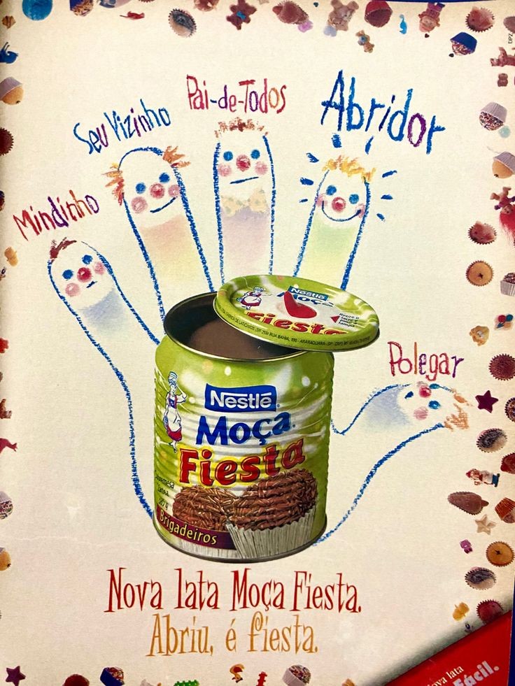 Anúncio impresso de Moça Fiesta dos anos 90, enfatizando a nova embalagem que dispensava o abridor de latas.