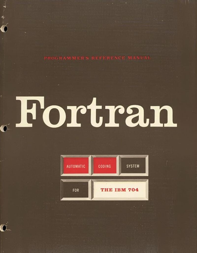 Capa de um dos manuais originais do Fortran, para o IBM 704