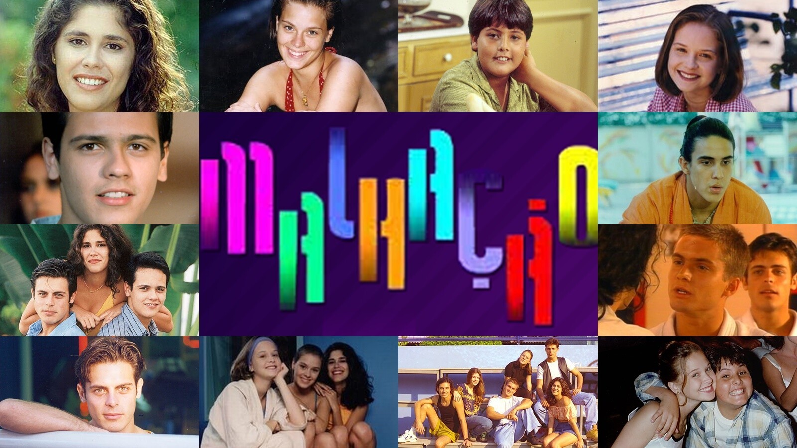 Montagem com cenas e personagens da temporada inicial de Malhação