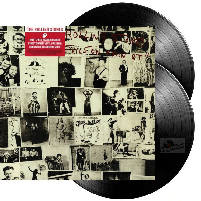 Capa do álbum duplo Exile, na forma de um mosaico de fotos em preto e branco.