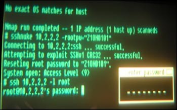 Frame do filme Matrix Reloaded mostrando um terminal com o nmap.