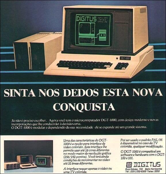 Anúncio de um DGT-100 em uma revista de 1984