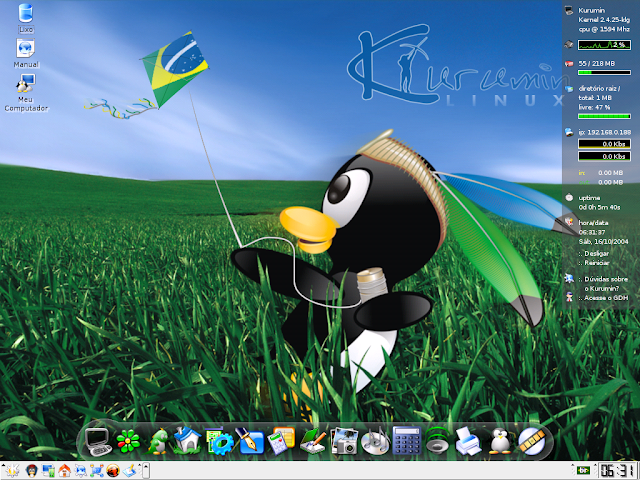 Tela do desktop de uma das versões do Kurumin