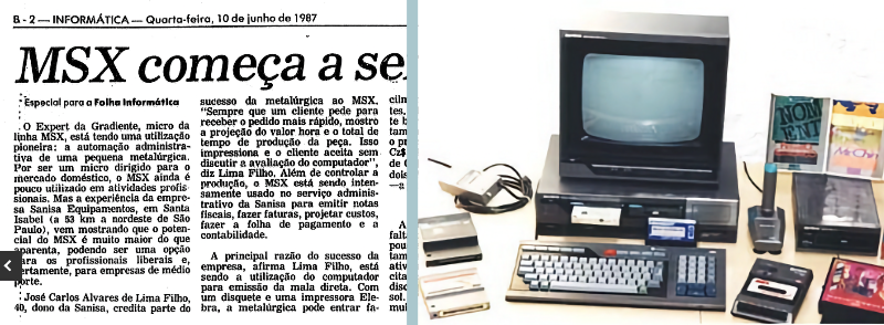 Fragmento da matéria e foto de um Expert e seus acessórios