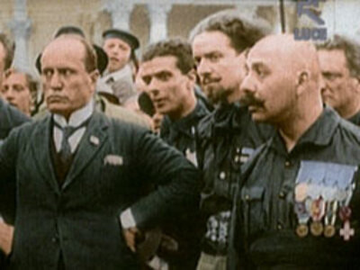 Mussolini, em visão posterior, cinematográfica