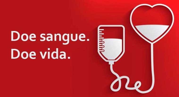 Banner incentivando a doação de sangue.