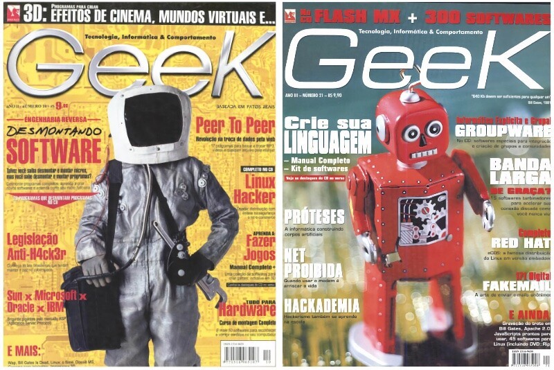 Duas capas da revista Geek
