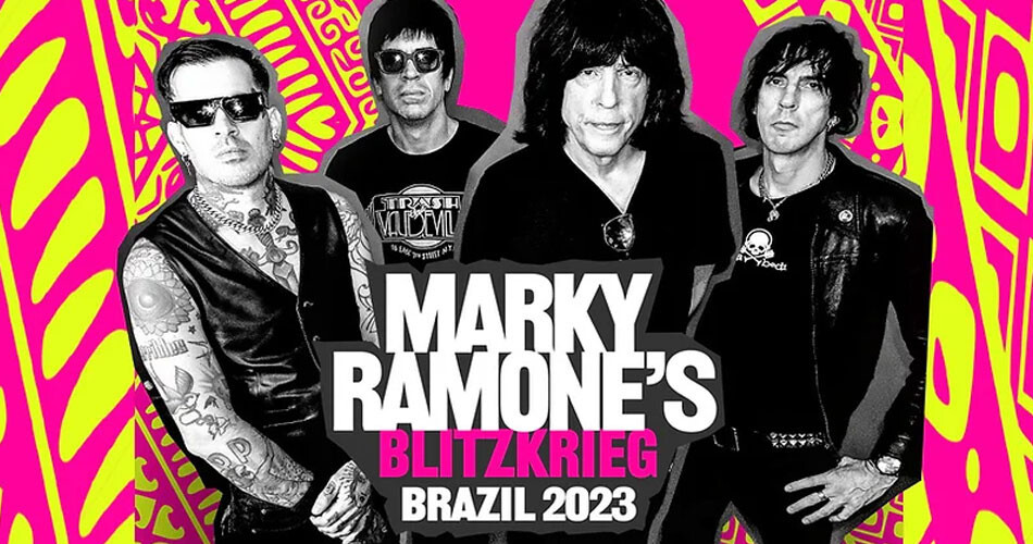 Banner da vinda da banda atual de Marky Ramone ao Brasil, prevista para outubro de 2023.