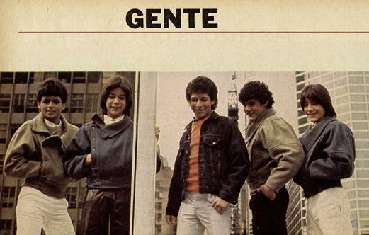 Formação do Menudo no início de 1984, em foto publicada pela revista Manchete.