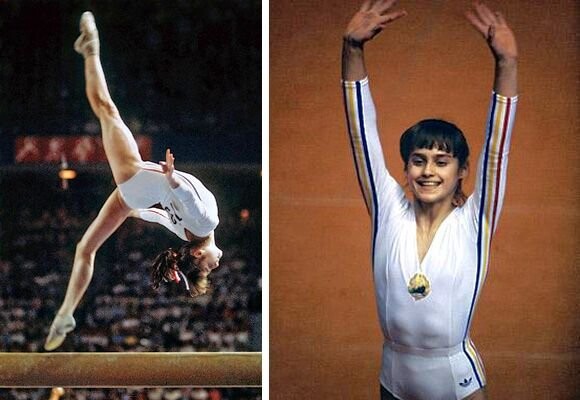 Dois momentos olímpicos de Nadia Comaneci