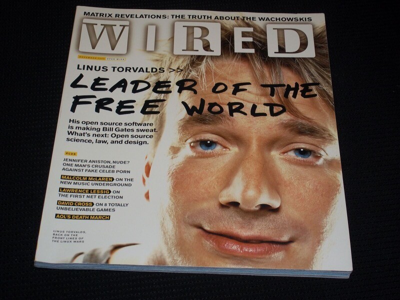 Torvalds na capa da Wired em 2003