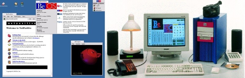 Tela do BeOS e uma BeBox