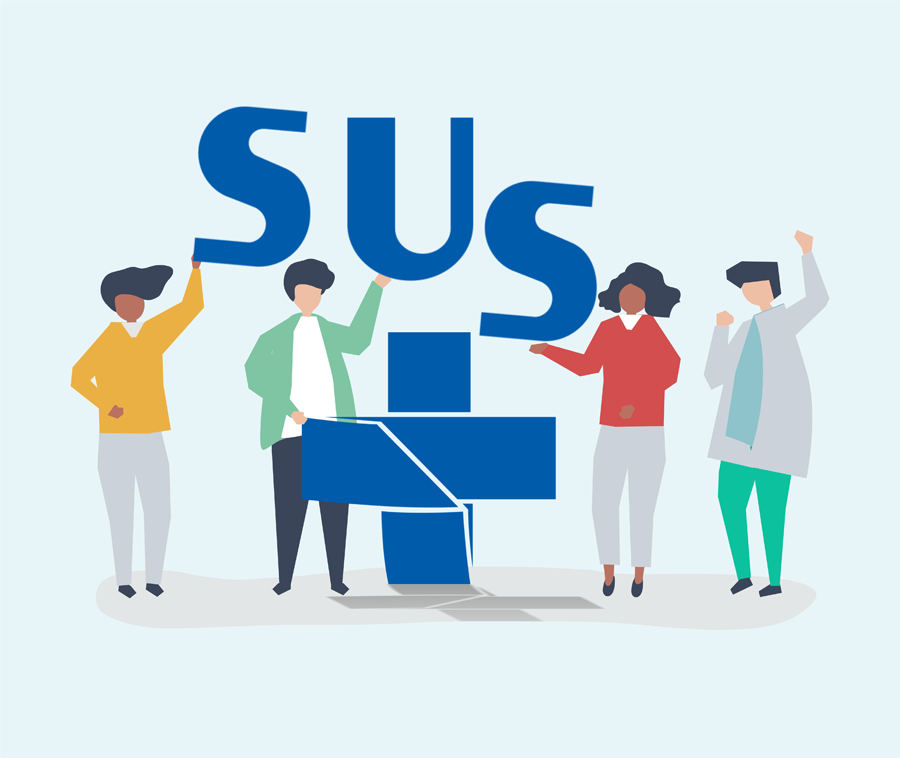 Banner com o logo do SUS