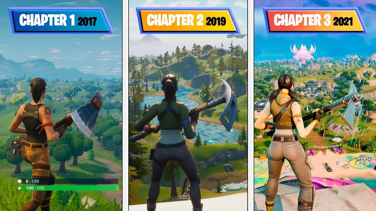 Evolução dos gráficos do Fortnite