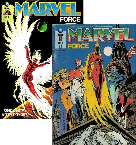 Duas edições de Marvel Force com mutantes na capa