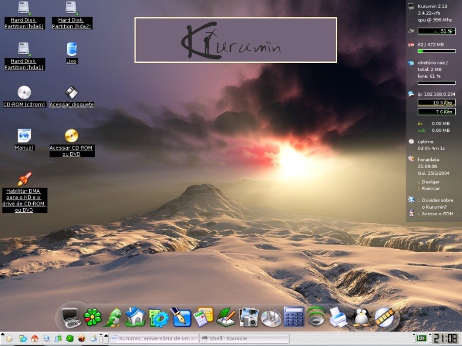 Tela de uma versão clássica do Kurumin