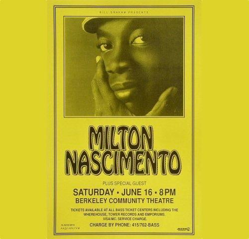 Cartaz de show de Milton Nascimento na California em 1990