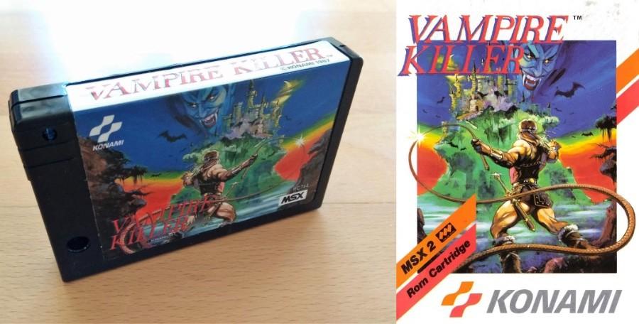 Cartucho e capa do jogo Castlevania para MSX2