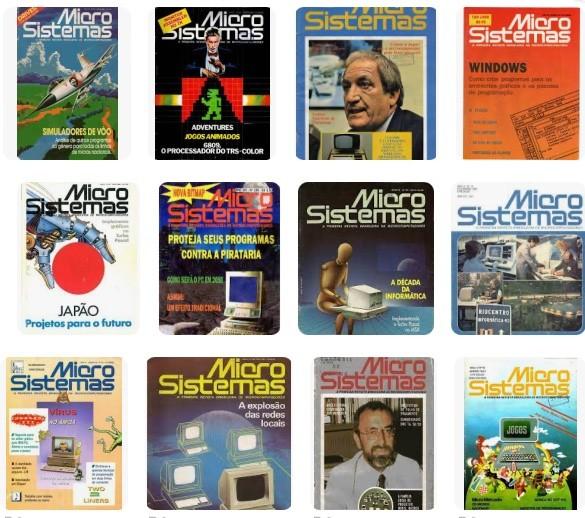 Uma dúzia de capas sortidas da Micro Sistemas