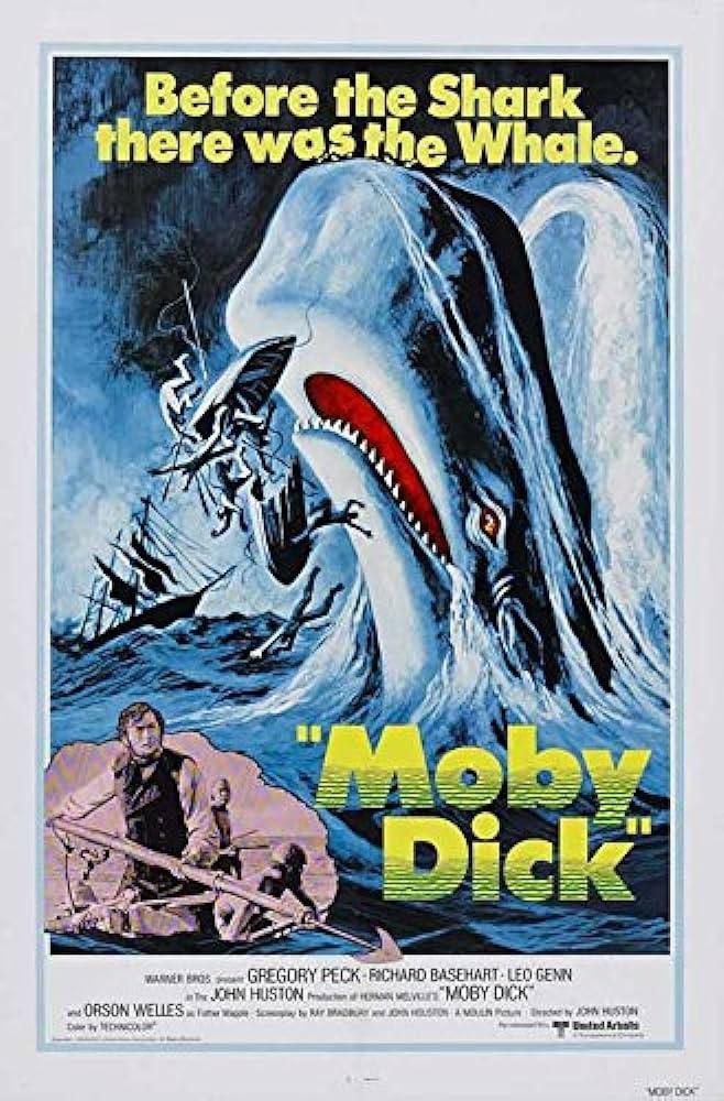 Poster criado a partir do cartaz do filme Moby Dick, com adição da frase: Before the Shark there was the Whale