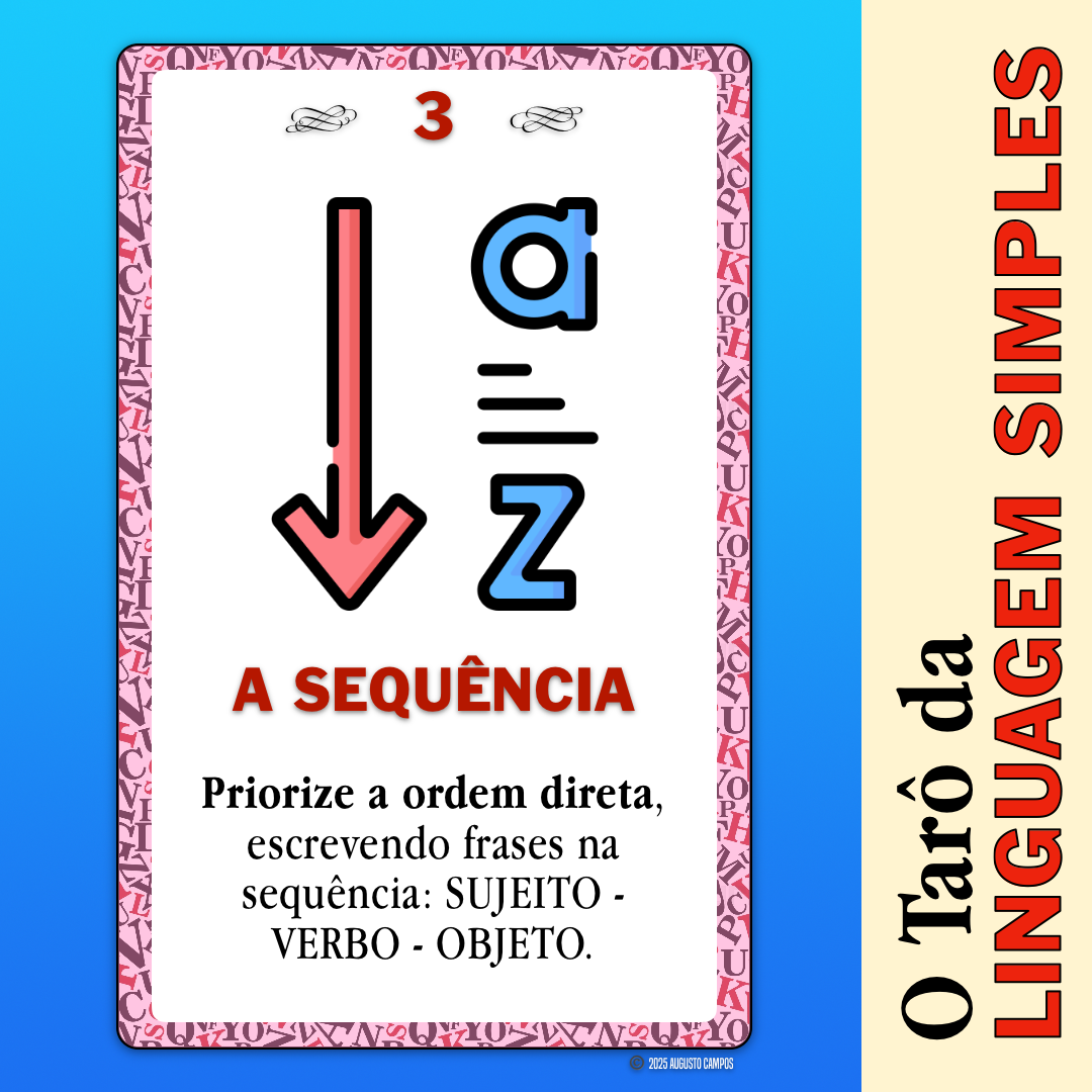 Imagem da carta descrita no post, contendo um ícone representando uma seta que vai da letra A em direção à letra Z.
