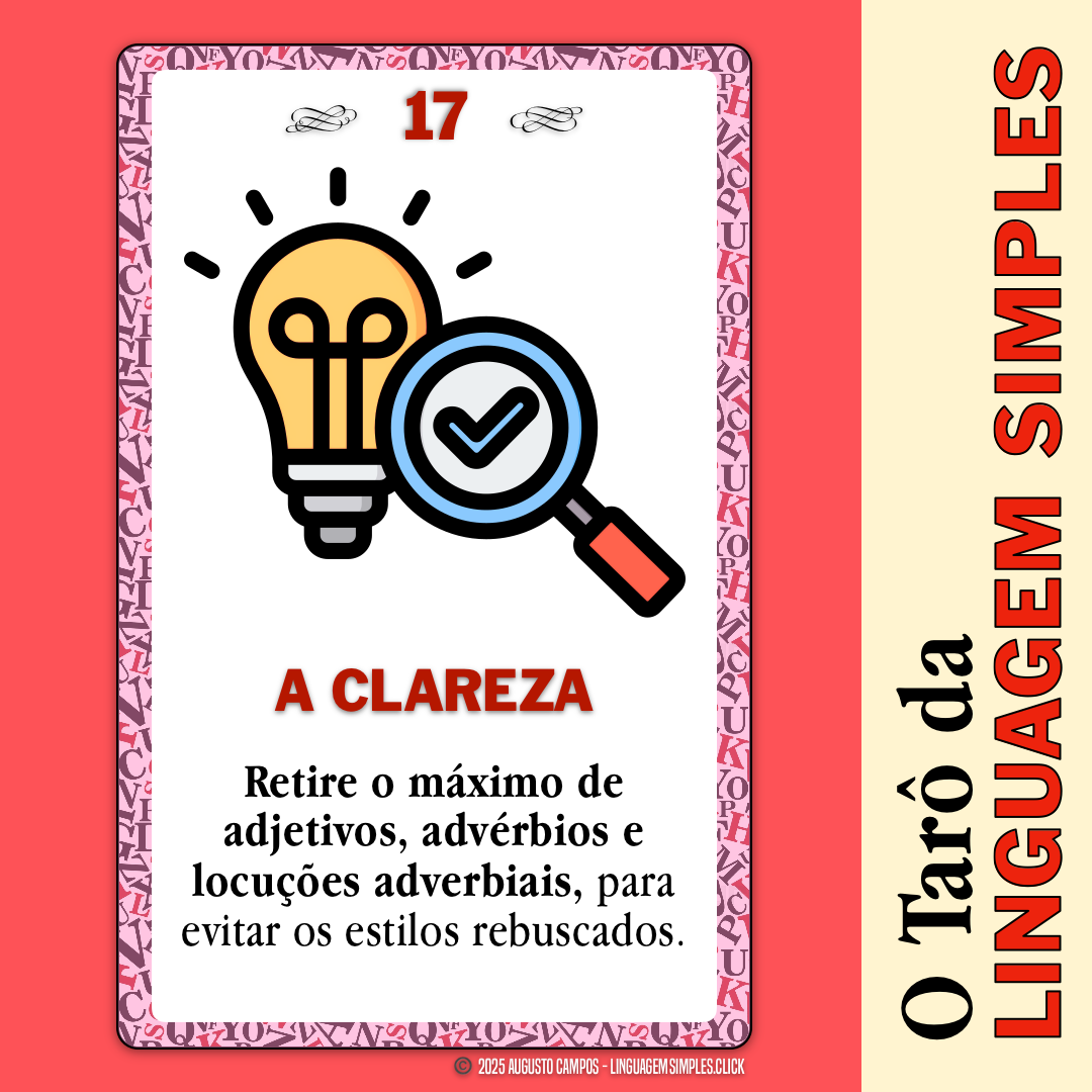 Imagem da carta descrita no post, contendo um ícone representando uma lupa e uma lâmpada acesa.