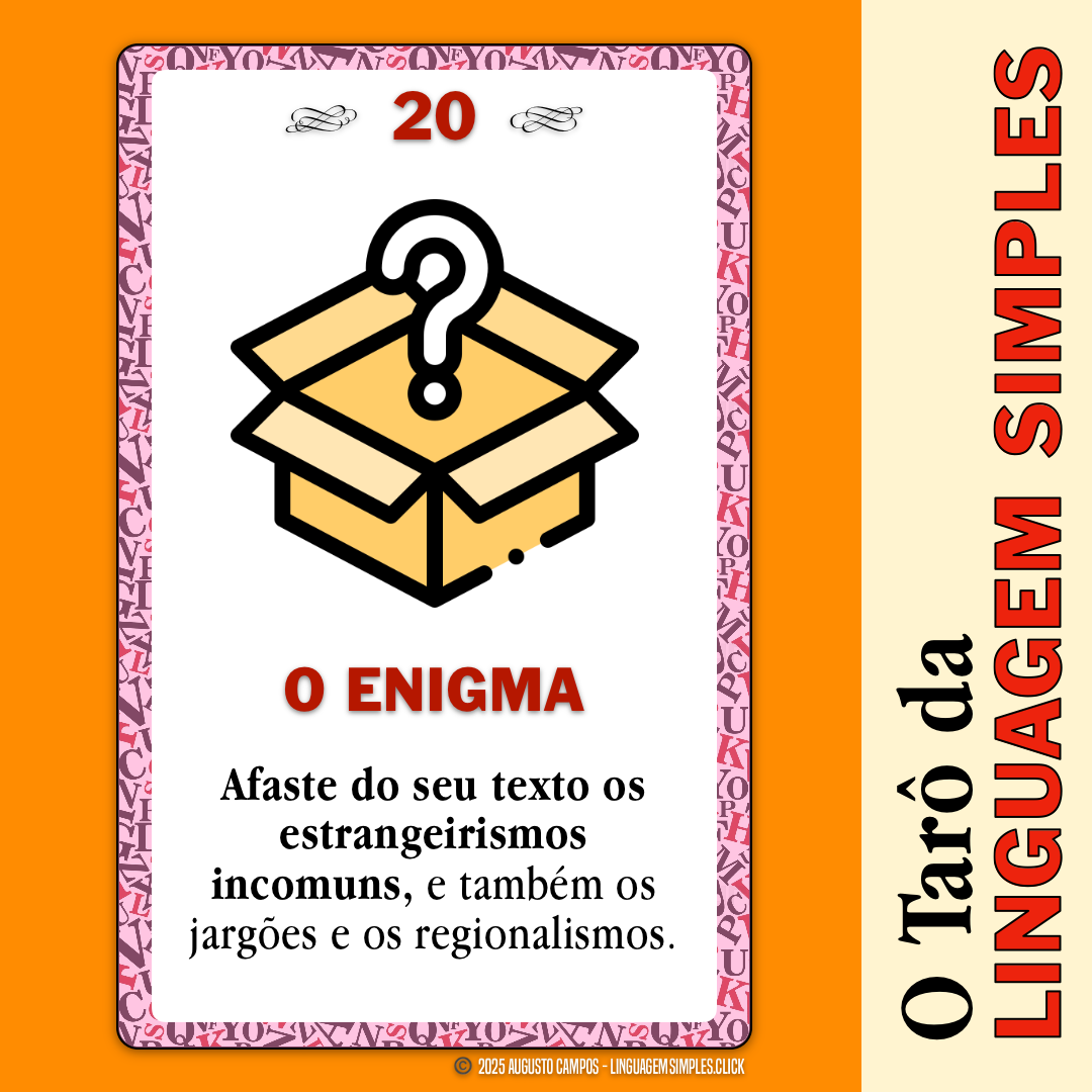 Imagem da carta descrita no post, contendo um ícone representando uma caixa contendo um ponto de interrogação.