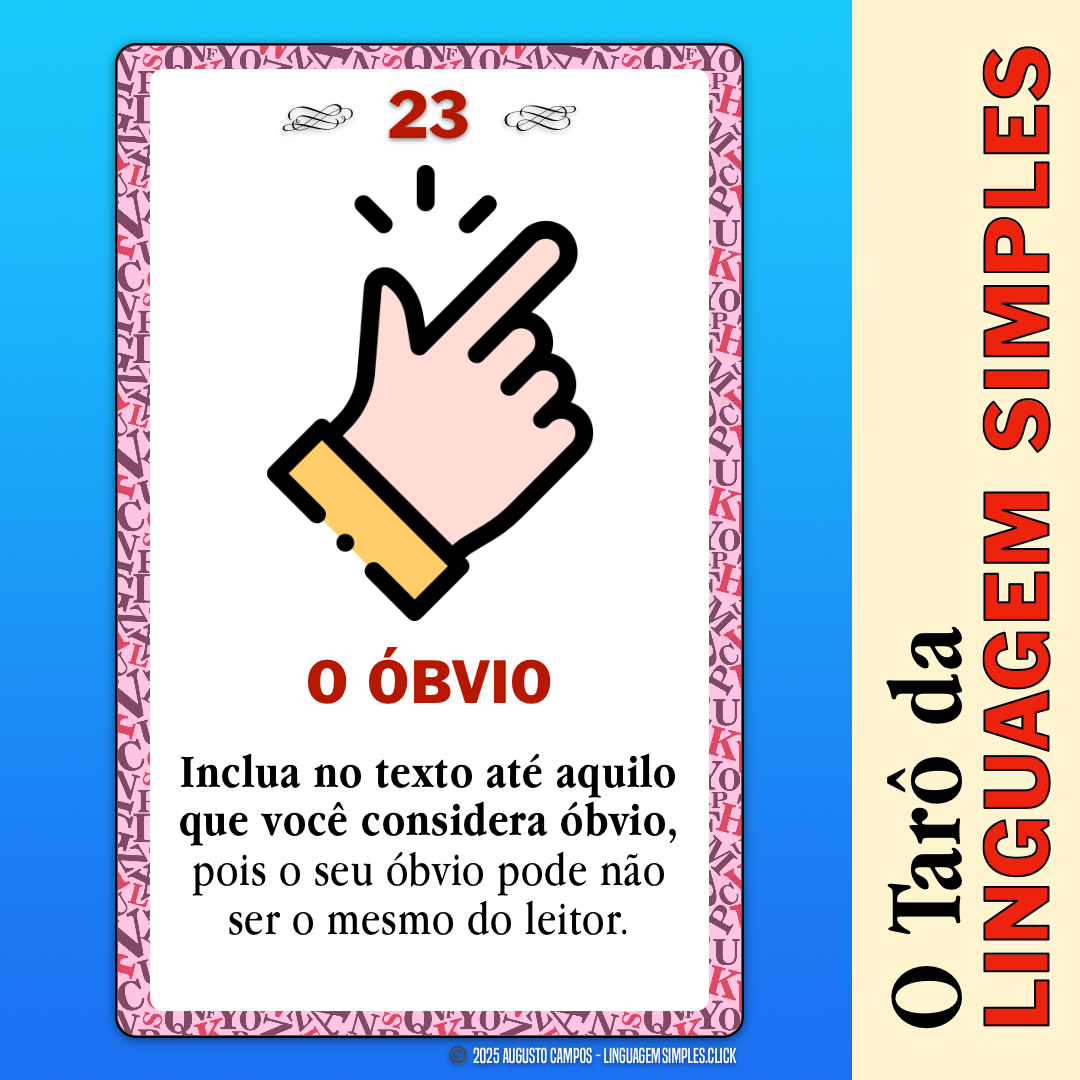 Imagem da carta descrita no post, contendo um ícone representando uma mão estralando os dedos.