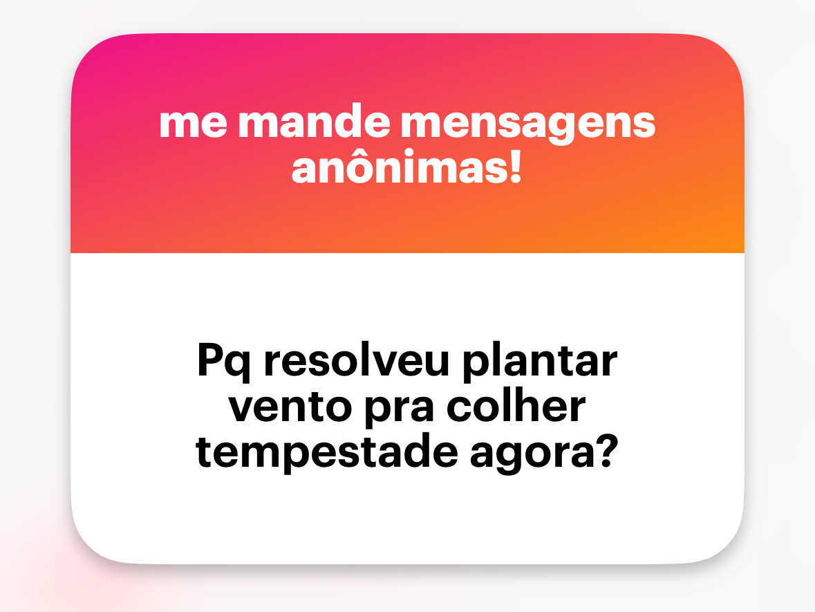 Banner do NGL com a pergunta: <br><br>Pq resolveu plantar vento pra colher tempestade agora?