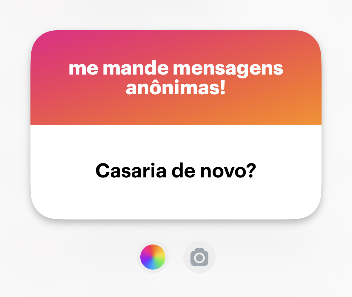 Banner do NGL com a pergunta: <br><br>Casaria de novo?