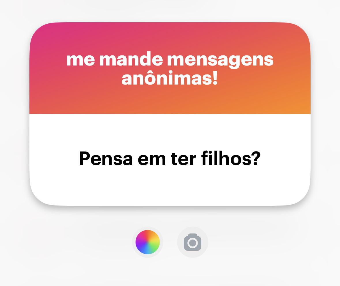 Banner do NGL com a pergunta: <br><br>Pensa em ter filhos?