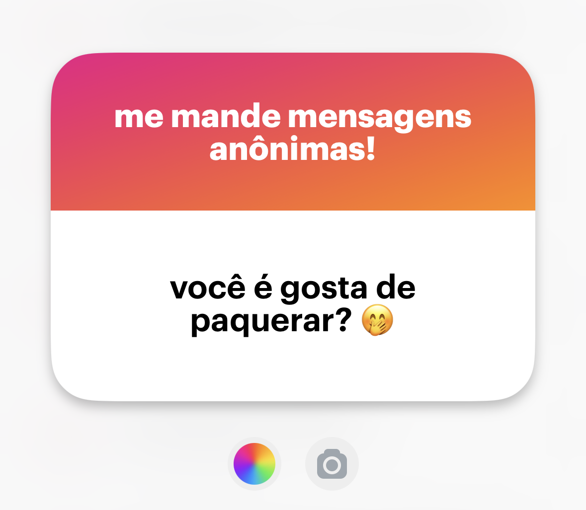 Banner do NGL com a pergunta: <br><br>você é gosta de paquerar?