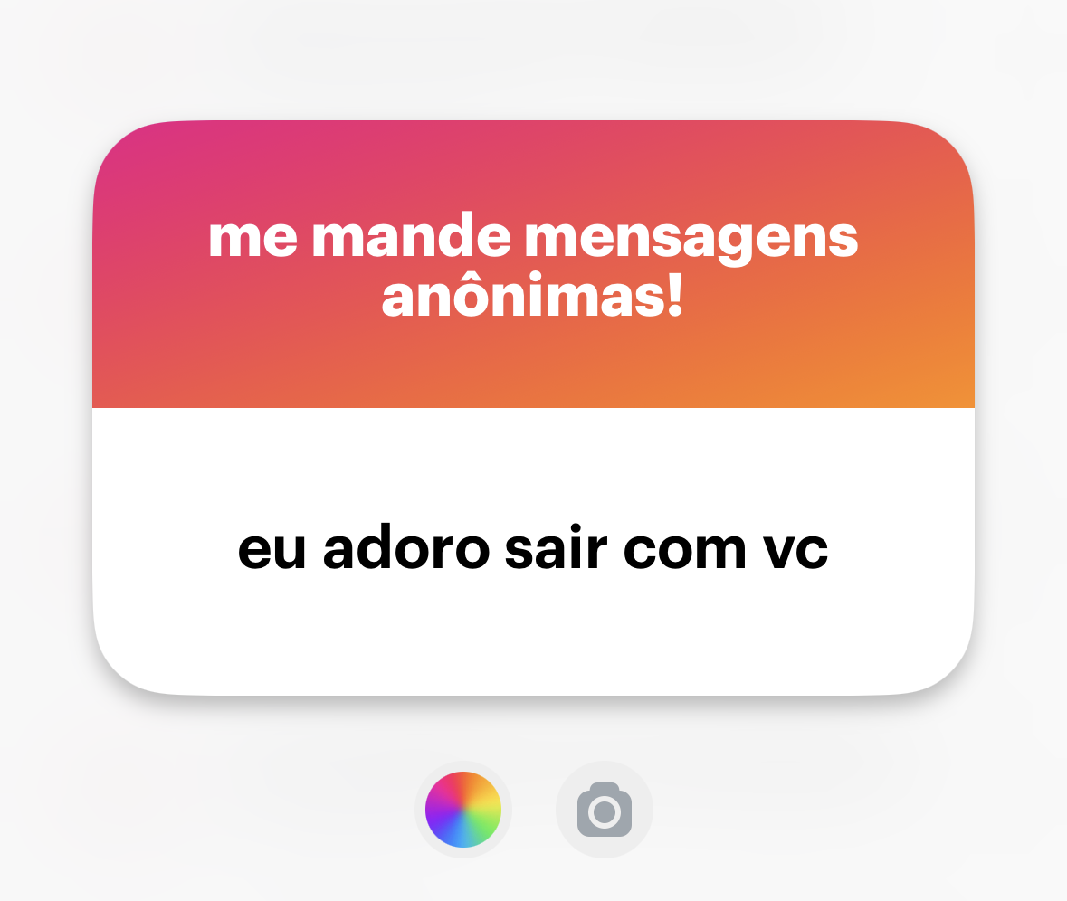 Banner do NGL com o texto: “eu adoro sair com vc”