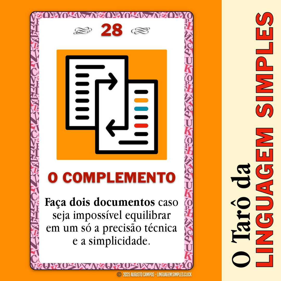 Imagem da carta descrita no post, contendo um ícone representando dois documentos interligados, com setas apontando de um a outro.