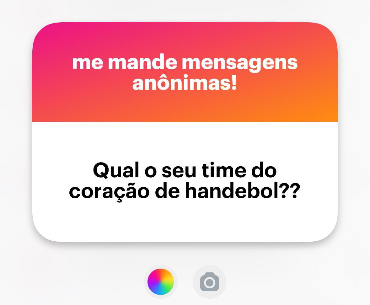 Banner do NGL com o texto: “Qual o seu time do coração de handebol??”