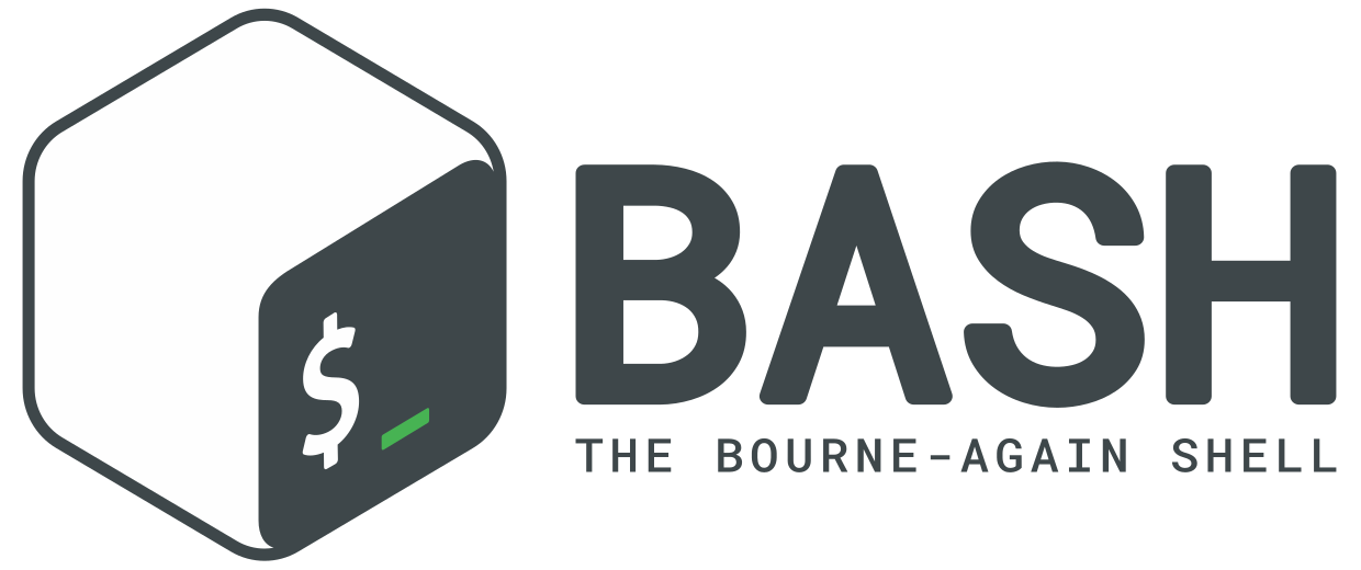 Ícone representando um prompt da shell, ao lado das palavras: BASH THE BOURNE-AGAIN SHELL