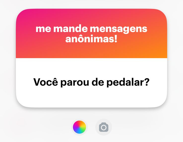 Banner do NGL com o texto: “Você parou de pedalar?”